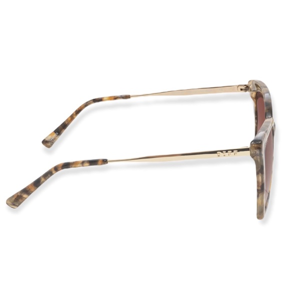 DIFF Heidi Sunglasses Sea Tortoise Gold Frame Brown Gradient Lenses Cateye - Picture 6 of 9